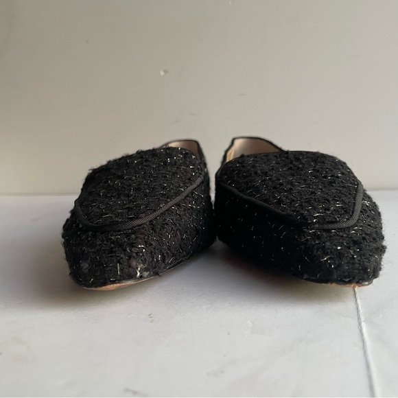 Ann Taylor Flats Women's Black Silver Tweed Nip Toe Loafers Slip On Shoes Size 8 - Picture 3 of 12